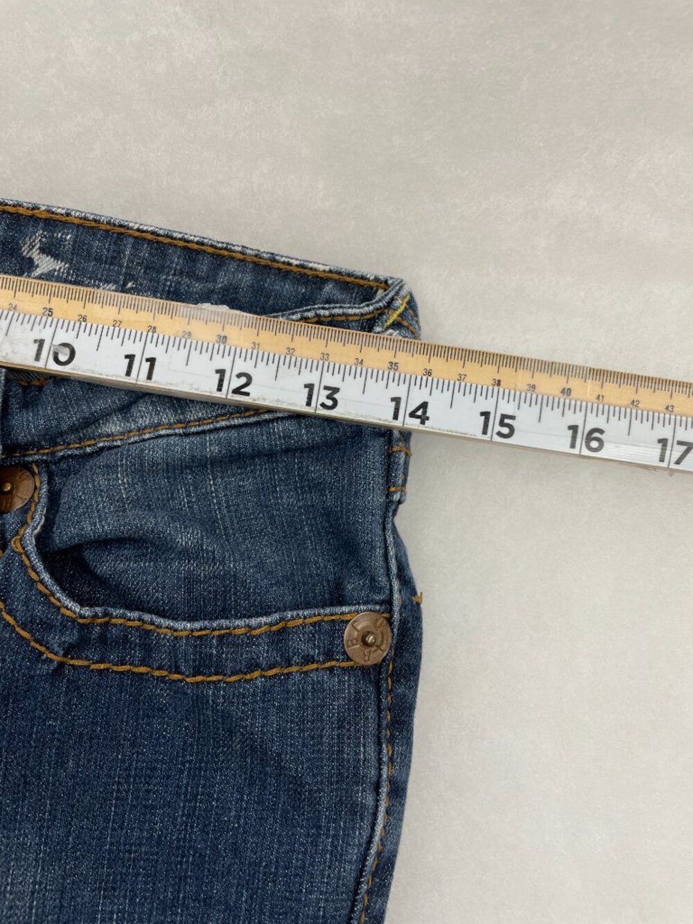 True Religion Joey Big T Flare Leg Blue Jeans USA Made Vintage 28 Women's 28x31 - Picture 8 of 13